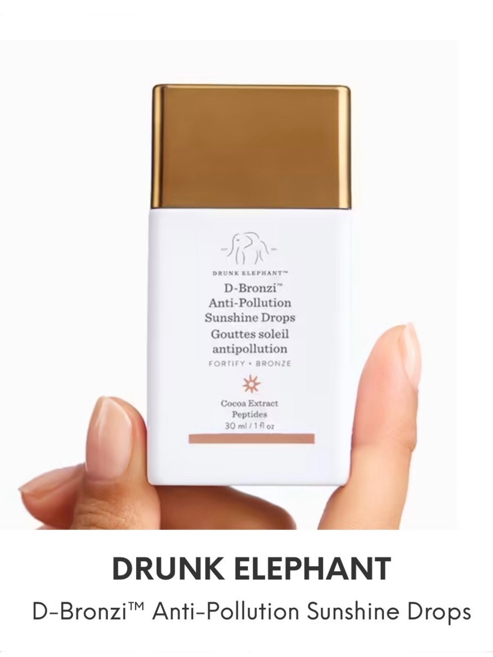 NIB Drunk Elephant D-Bronzi Sunshine Drops, 1 Fl Oz